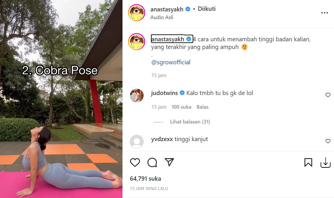 Gamers Anastasia Kosasih Tampil Seksi Saat Olahraga Netizen Janji Gak