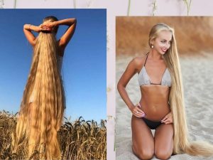 Berita viral dan trending: Alena Kravchenko memiliki rambut panjang 1,8 meter dan juga tebal hingga bisa menutupi seluruh tubuhnya.