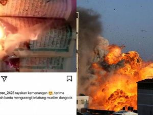 Cekricek.id – Wanita pemilik akun Instagram @farhanan_santoso_2425 membakar Al-Qur'an karena senang melihat Palestina diserang oleh Israel.