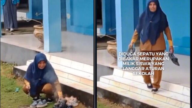 Berita terkini, terbaru, dan berita pilihan hari ini: Seorang guru peremuan terlihat bakar sepatu milik siswa yang diduga melanggar aturan