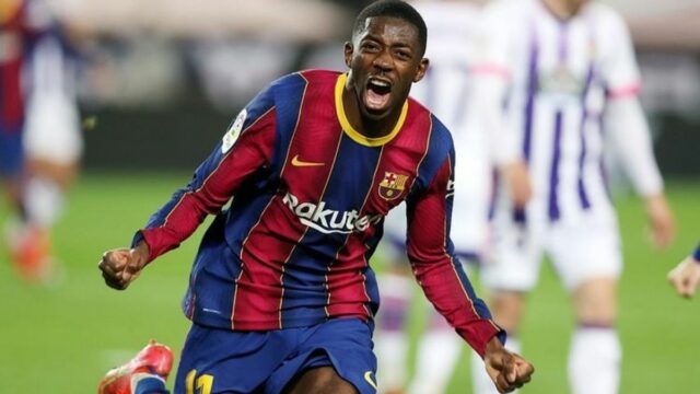 Berita bola: Penyerang anyar Barcelona Aubameyang meyakinkan rekannya Masour Ousmane Dembélé agar bertahan di Camp Nou.