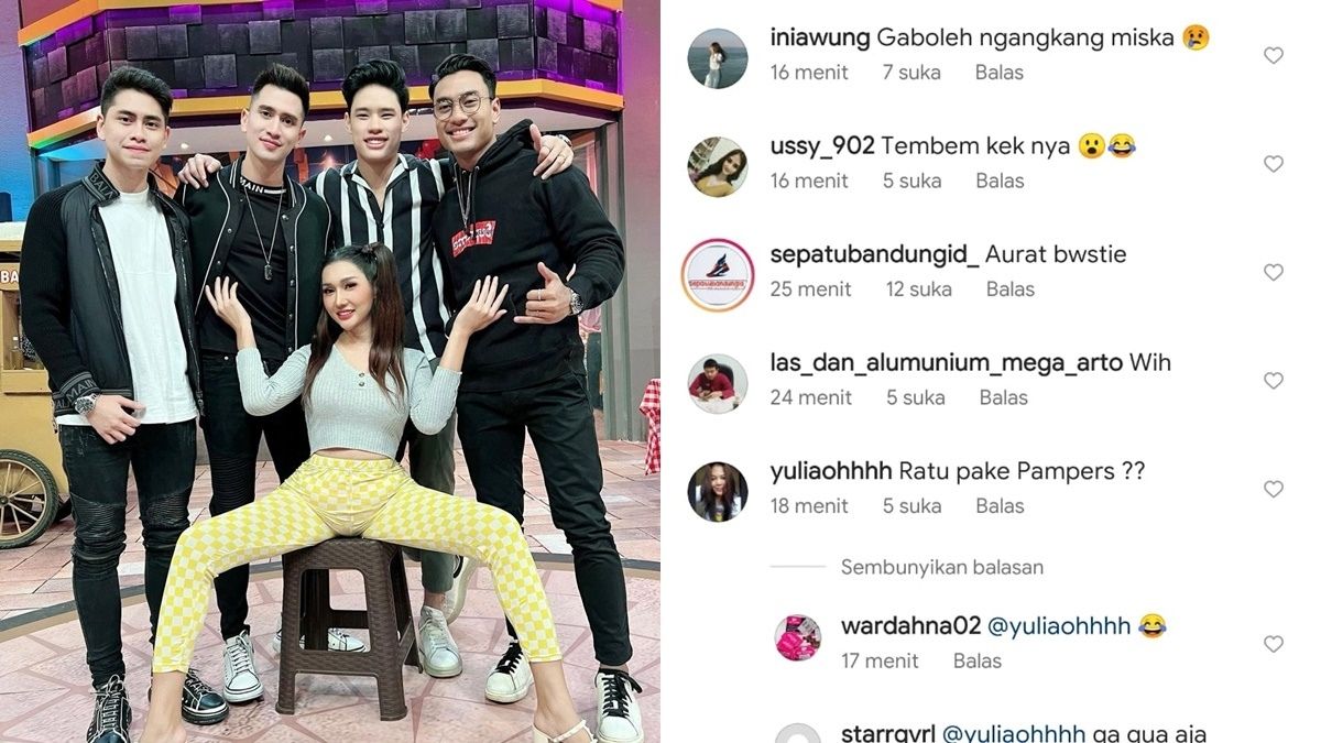 Berita Artis: Lucinta Luna dibilang netizen memakai pempers lantaran duduknya yang ngangkang dan terlihat seperti mengenakan pembalut seperti wanita haid.