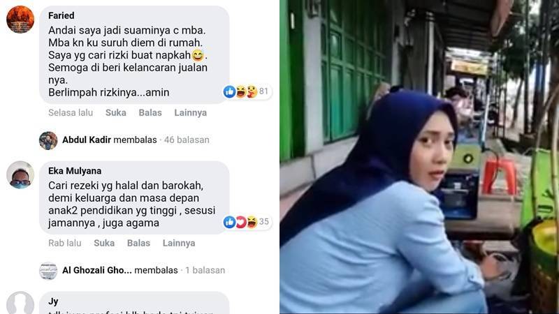 Sosok penjual es cendol cantik asal Banyumas Jawa Tengah yang viral di media sosial. [Foto: Instagram]