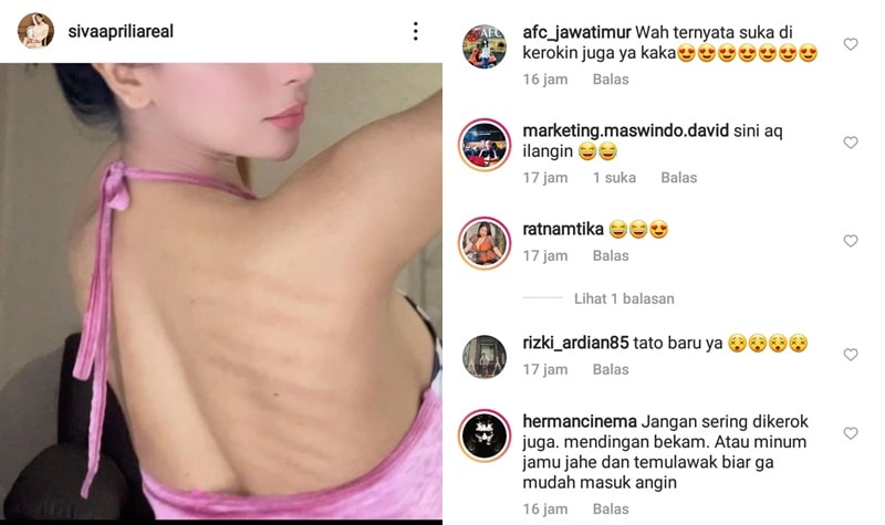 Pamer Foto Punggung Penuh Kerokan, Siva Aprilia Bikin Riuh 2 Lampiran Gambar