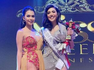 Berita artis: Millen Cyrus mengunggah foto kebersamaannya dengan Dinda Syarif. Dalam fotonya ia menuliskan 'Miss Queen Indonesia & Miss Queen International 2018'.