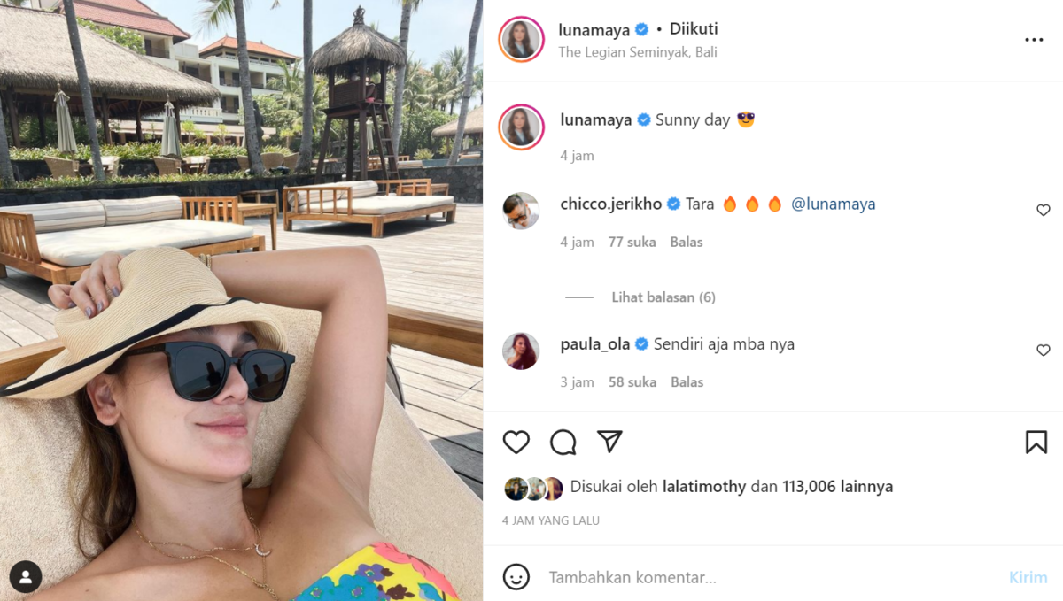 Berita artis: Luna Maya baru saja memposting foto baru yang memperlihatkan ketek seksinya yang disebut mulus oleh netizen.