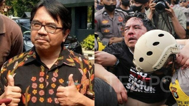 Berita terkini: Ade Armando babak belur akibat dipukuli oleh sesama massa pendemo di depan Gedung DPR RI, Jakarta Pusat.