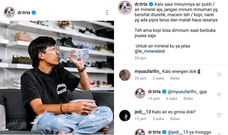 Pesan Dokter Tirta, Saat Sahur Hindari Minum Minuman Berikut Ini 2 Lampiran Gambar