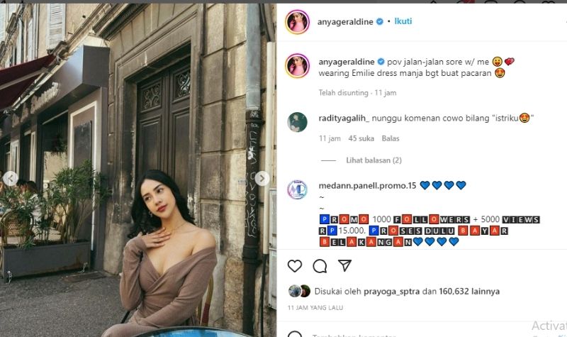 Gunakan Gaun Coklat Berdada Rendah, Anya Geraldine Buat Penggemar Histeris 2 Lampiran Gambar