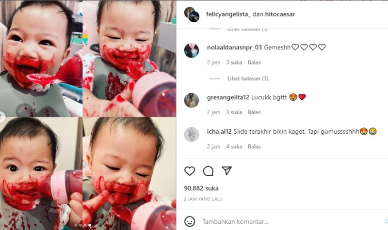 Wajah Penuh Warna Merah, Netizen Kaget Lihat Foto Anak Felicya Angelista 2 Lampiran Gambar
