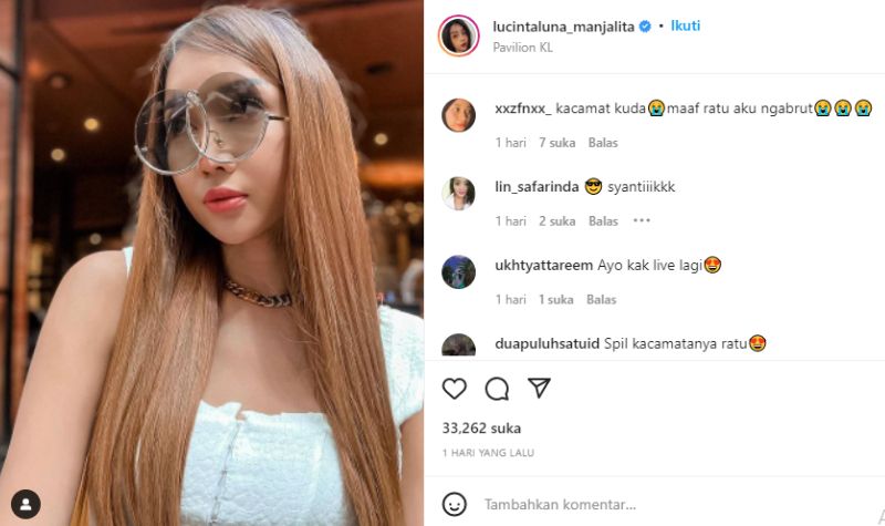 Lucinta Luna Diledek Netizen Pakai Kacamata Kuda 2 Lampiran Gambar