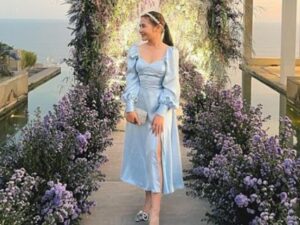 Berita artis: Cantiknya Prilly Latuconsina kenakan gaun cindrella hadiri resepsi Maudy Ayunda dengan gandengn Iman Usman.