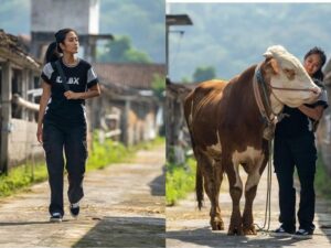 Berita artis: Chef Renatta membagikan potret dirinya bersama dengan sapi berukuran cukup besar. Gaya boyishnya memikat hati penggemar.