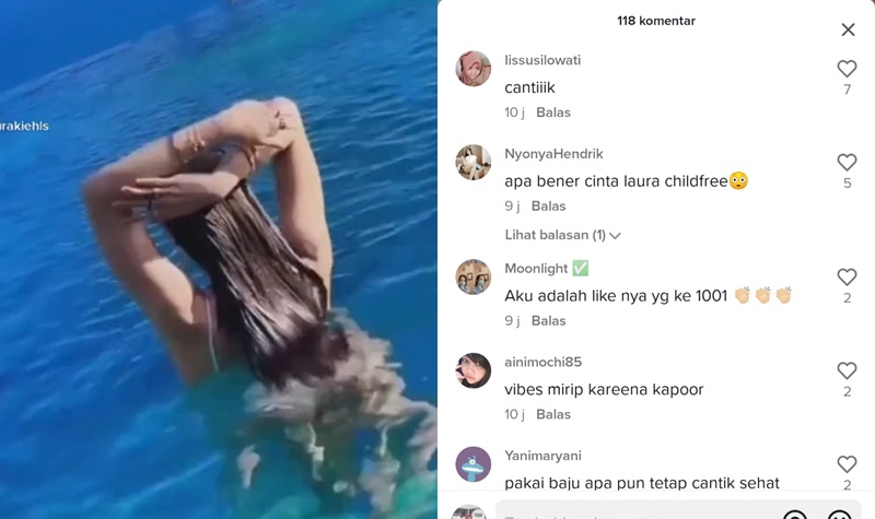 Cinta Laura Mandi Basah-basah di Pulau, Netizen: Makin Cantik dan Menggoda 2 Lampiran Gambar