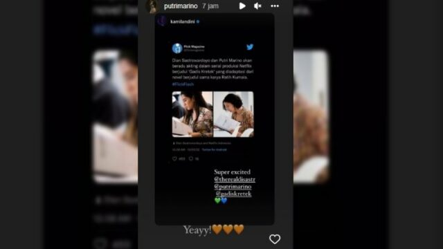 Dian Sastro dan Putri Marino menjadi perbincangan netizen karena akan beradu akting di film Gadis Kretek yang di adaptasi dari novel terkenal.
