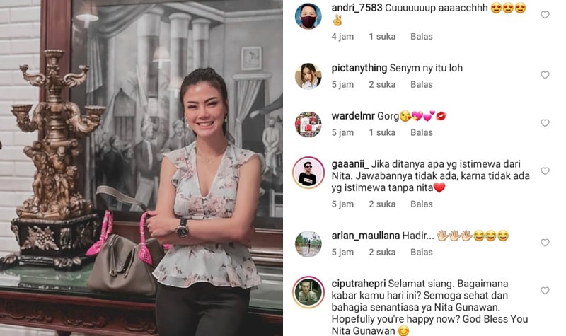 Nita Gunawan membagikan potret dirinya dengan senyuman yang terpatri di wajah cantiknya. Potret itu membuat kaum adam jatuh hati.