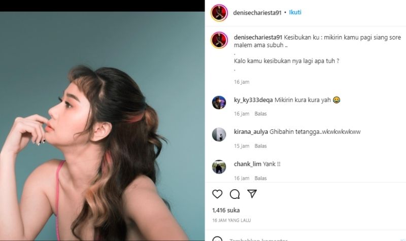 Denise Chariesta terlihat semakin cantik karena kulit bersinar dan glowing yang dimilikinya buat banyak netizen terpana.