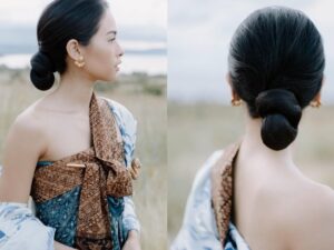 Maudy Ayunda berhasil menyuguhkan penampilan yang menawan dengan busana inovatif yang memadukan beberapa helai kain batik.