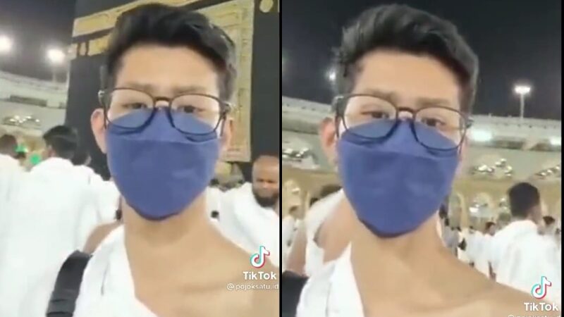 Seorang wanita asal Malaysia hebohkan jagat maya dengan aksinya yang memakai pakaian laki-laki saat ibadah umrah di depan Ka’bah.