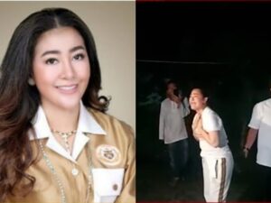 Mischa Hasnaeni Moein alias Wanita Emas ini menangis histeris sambil minta tolong kepada Bapak Presiden karena rumahnya dikepung preman.