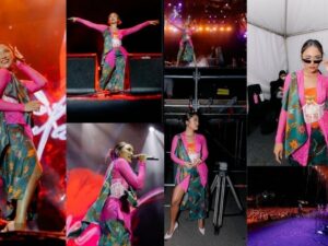 Cekricek.id - Marion Jola tampil dengan sangat percaya diri dengan busana kebaya modern dengan belahan tinggi di kedua pahanya. Dia mendapat banyak pujian karena selalu berhasil memberikan penampilan terbaik dalam suasana apapun bahkan meskipun menyanyikan lagu dangdut koplo.