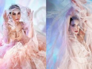 Luna Maya tampil sangat berkilau dalam balutan gaun layer yang indah layaknya sorang putri. Dia disebut memiliki kecantikan paripurna.