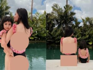 Rachel Vennya kembali menyorot perhatian publik berkat pakaiannya yang sangat terbuka. Dia memamerkan bentuk punggung hingga pinggangnya saat menggendong sang anak.