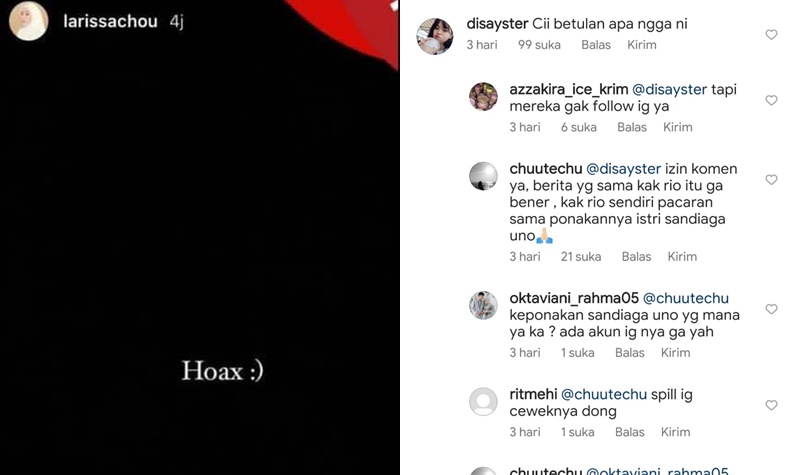 Tanggapan Larissa Chou Klarifikasi Soal Menikah dengan Pembalap Rio Haryanto