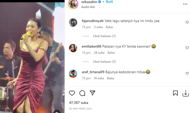 Dress Wika Salim Kedodoran Saat Manggung Jadi Sorotan
