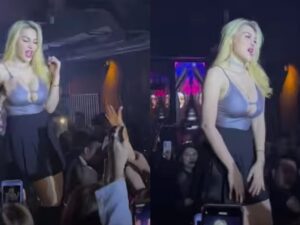 DJ katty Butterfly mengunggah sebuah video dirinya tengah bergoyang di atas panggung yang banyak disaksikan oleh para pria hingga histeris.