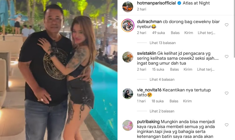 Dansa Mesra Bareng Cewek Seksi Bertato, Hotman Paris Disindir Netizen Tua Keladi