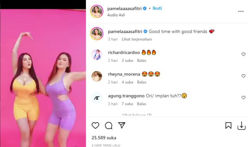 Goyangan Pamela Safitri Bareng Sahabat Buat Netizen Lemas 