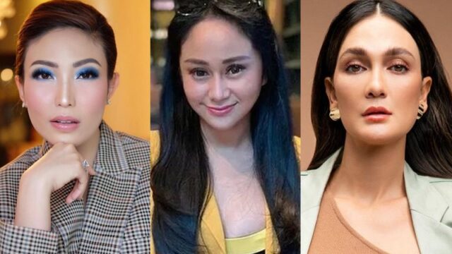 Denise Chariesta memperlihatkan aksi dirinya yang meminta difolback oleh artis Ayu Dewi, Luna Maya, hingga Melaney Richardo.