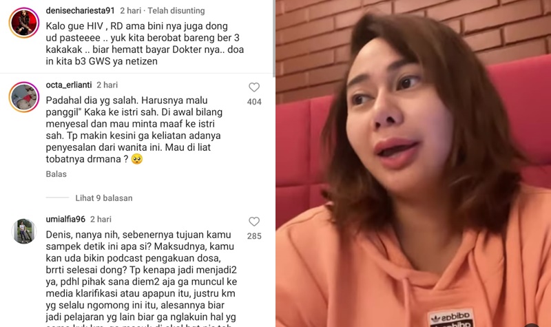 Dituding Netizen Kena HIV, Denise Chariesta: RD dan Istrinya Juga Kena Dong