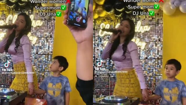 Aksi Dj Una yang bernyanyi sambil ngedije di depan putra semata wayangnya hebohkan jagat maya yang langsung tuai berbagai komentar,.