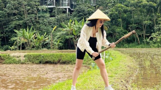 Cekricek.id - Artis cantik Angela Lee justru dijuluki oleh netizen sebagai seorang aligator betina. Saat pamer kebolehan nyangkul di sawah