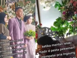 Cekricek.id - Berita viral kembali terjadi melihat seorang pengantin pria menangis di acara pernikahannya, saat kedatangan mantan