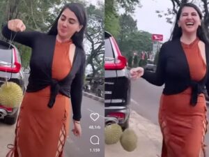 Diana Dee Starlight hebohkan jagat maya dengan unggahan videonya bermain mengangkat dua buah durian dan memainkannya seprti lato-lato.