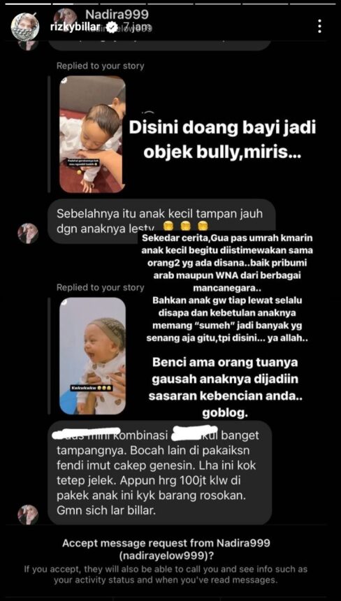 Fisik Baby L Diejek Netizen, Rizky Billar Beri Balasan Menohok: Goblok