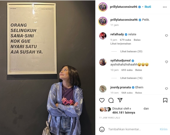 Prilly Latuconsina Kesulitan Mencari Pasangan, Sejumlah Aktor Tampan Beri Tanggapan: Ehemm