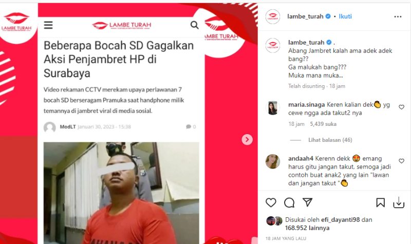 Tenaga Bagai Kuda, Bocah SD Berhasil Kalahkan Jambret, Netizen Makin Salut 2 Lampiran Gambar