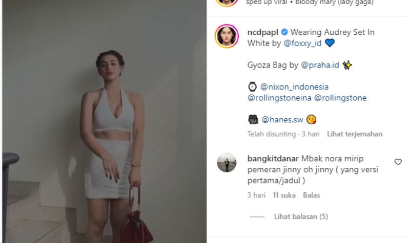 Nora Alexandra Dipuji Makin Seksi dan Cantik, Crop Top dan Rok Mini Putih Membuatnya Terlihat Makin Anggun