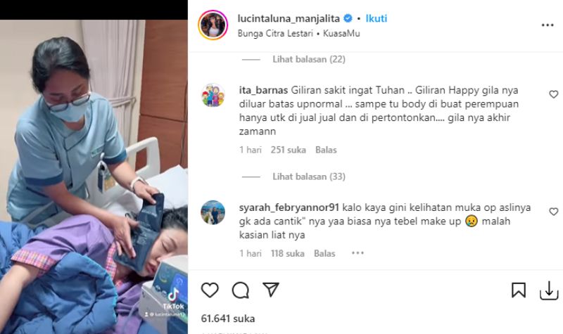 Minta Doa Kesembuhan, Lucinta Luna Diingatkan Saat Sehat Lupa Tuhan