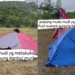 Dua pasang anak muda yang bukan pasangan suami istri terciduk warga sekitar sedang berduaan di dalam tenda pada siang hari.