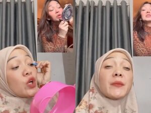 Wanita bernama Puteri Astri ini sukses meniru gaya Bunda Corla saat live streaming. Ia bahkan disebut-sebut mirip Bunda Corla versi berhijab.