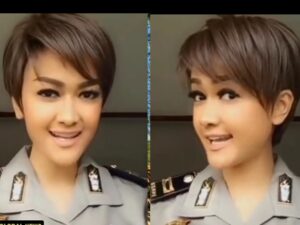 Seorang polwan cantik viral di media sosial karena wajahnya yang mirip sekali dengan almarhumah Julia Perez, Selasa (28/02/2023).