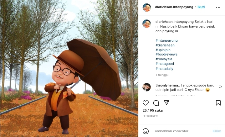 Cekricek.id, Film – Ehsan Upin Ipin Bikin Akun Instagram, Followersnya Auto Melejit Sampai Ratusan Ribu