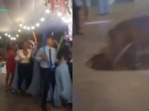Cekricek.id, Berita Viral – Sebuah kejadian tragis menyebabkan 25 siswa terperosok ke dalam tanah amblas yang tiba-tiba saat asyik menari di malam pesta kelulusan mereka. Lantai tempat mereka berpijak semula tak menunjukkan tanda-tanda akan runtuh. Apalagi kemeriahan acara membuat semua orang di lokasi menjadi kaget karena tak menyangka bisa mengalami hal tersebut.