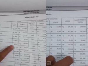 Cekricek.id, Berita Viral – Viral Video Perlihat yang Slip Honor Guru Cuma Terima Upah Ratusan Ribu Perbulan
