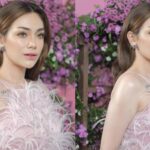 Pemampilan Celine Evangelista dalam pemotretan terbarunya bikin pangling. Ia tampil cantik memesona dan anggun dengan dress pink yang cute.